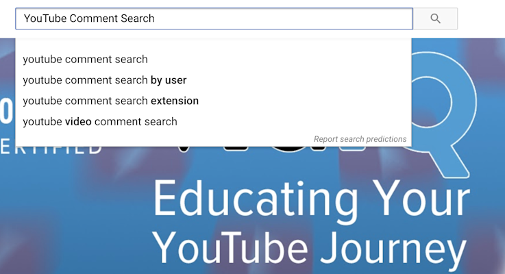 YouTube comment search