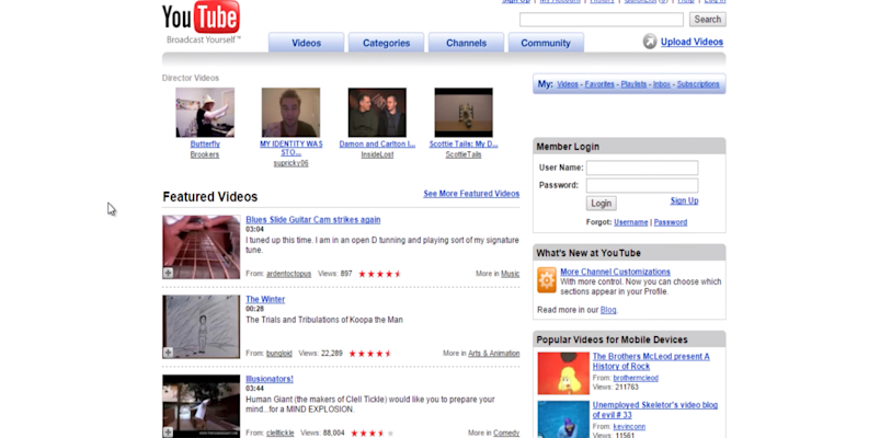 YouTube Player History