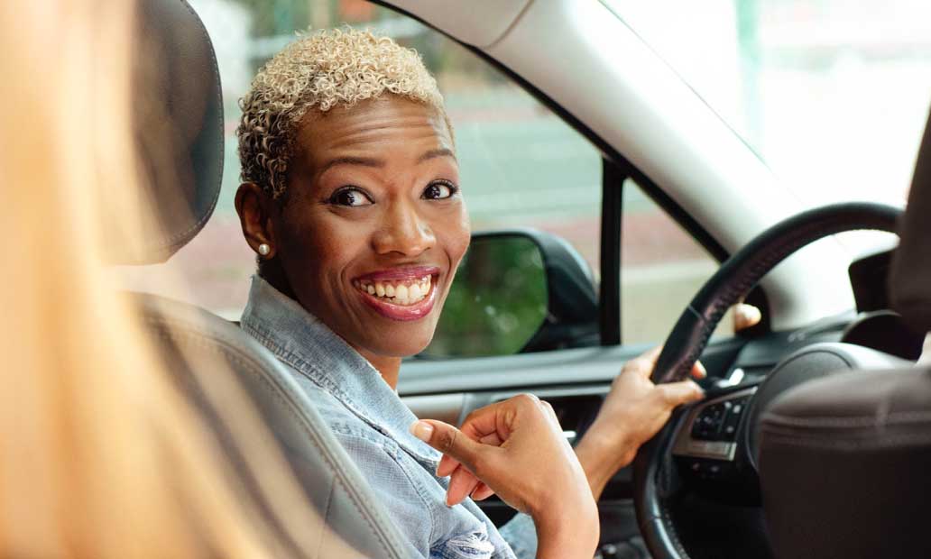 Smiling driver