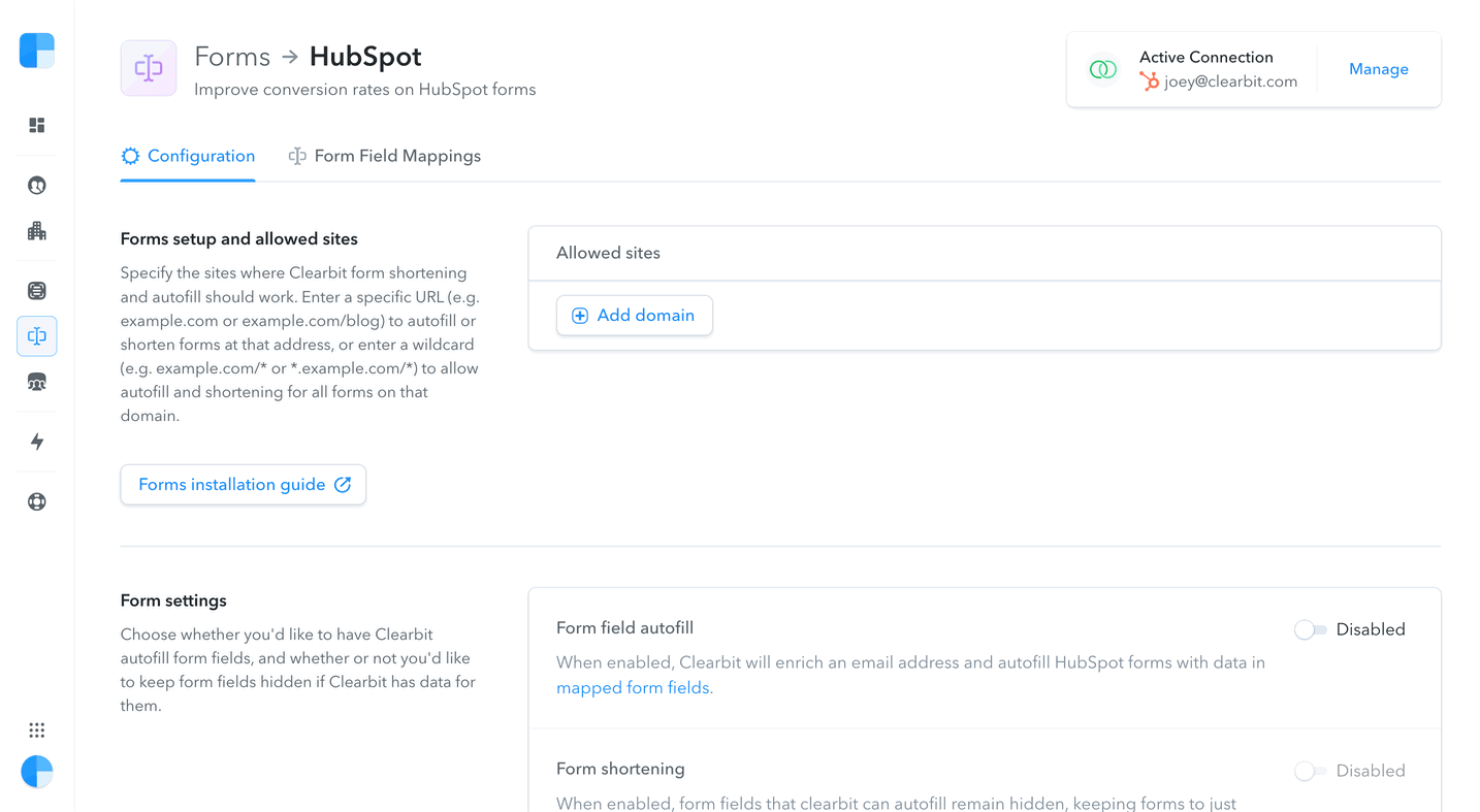 HubSpot forms set up