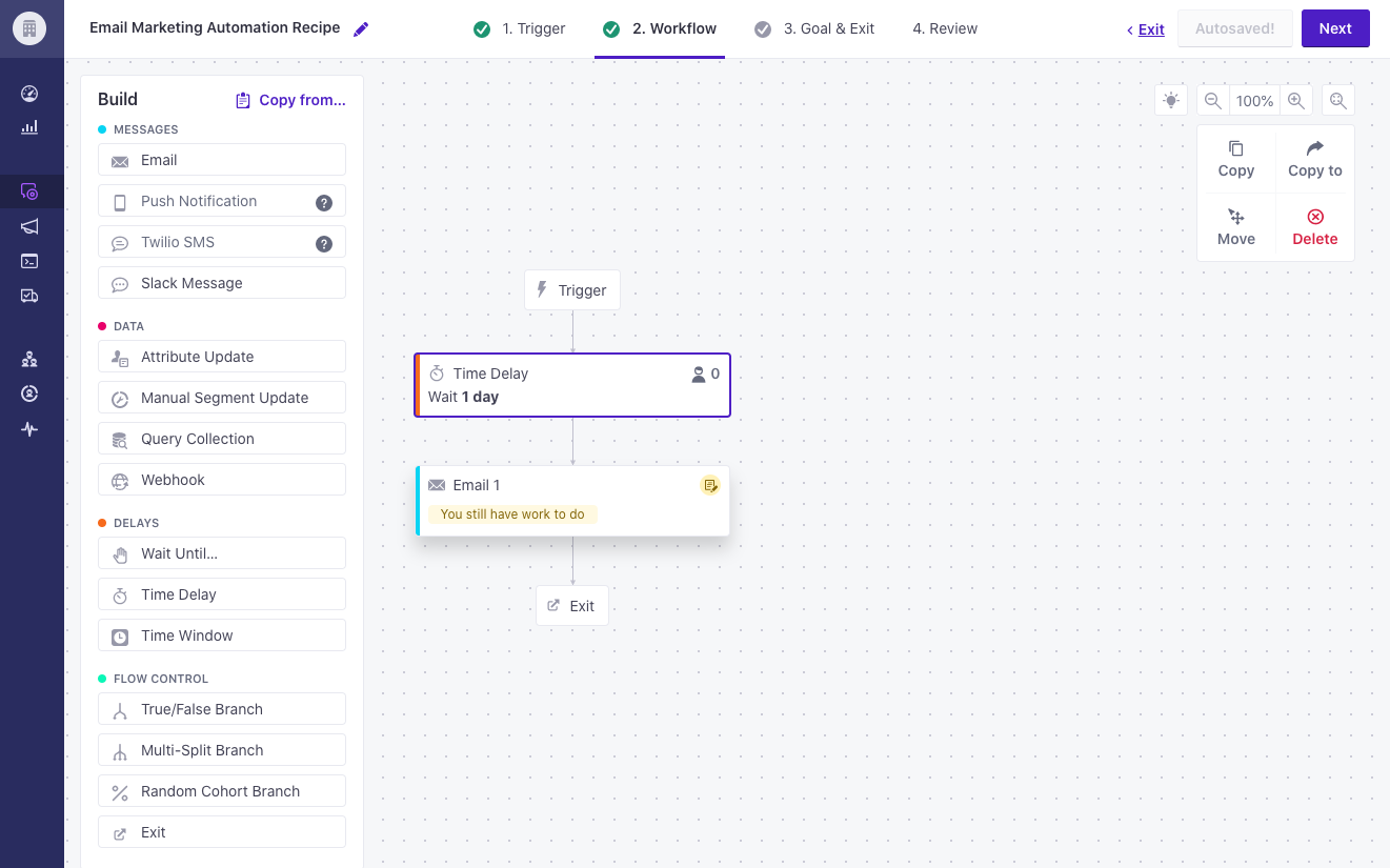 Build Customer.io Workflow