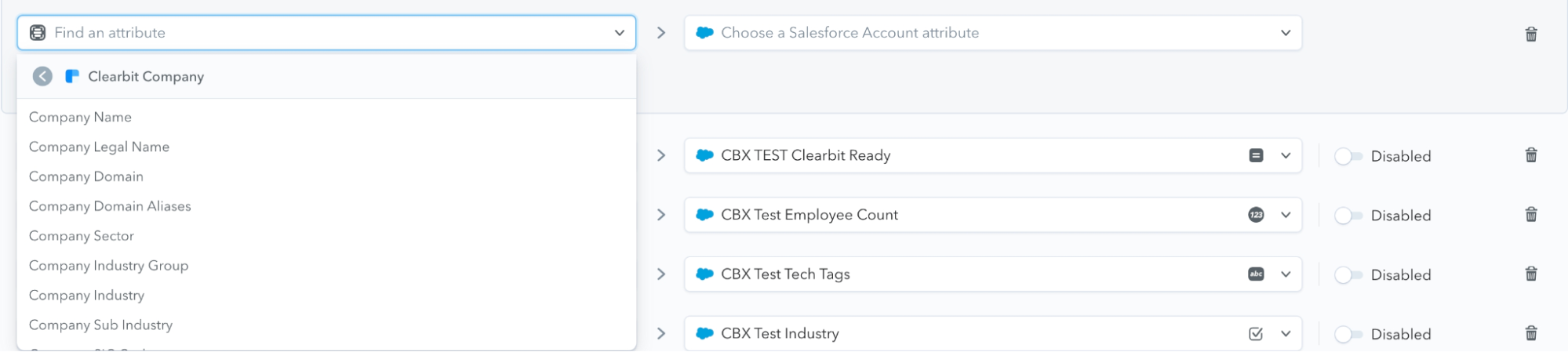 Field mapping SFDC