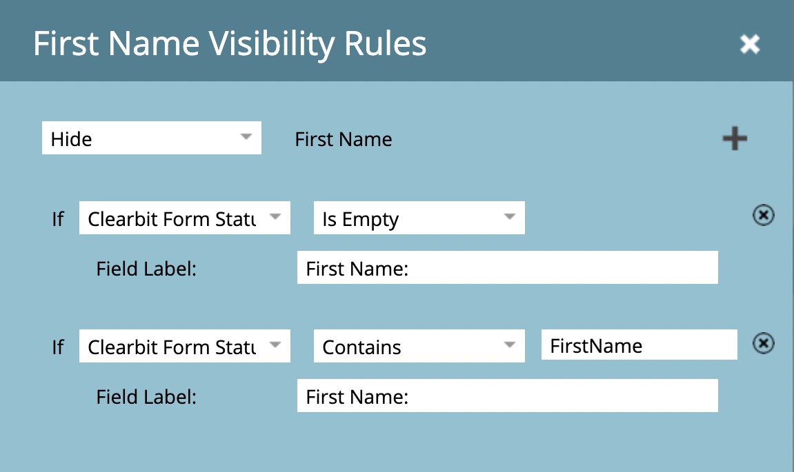 Marketo form visibility rules