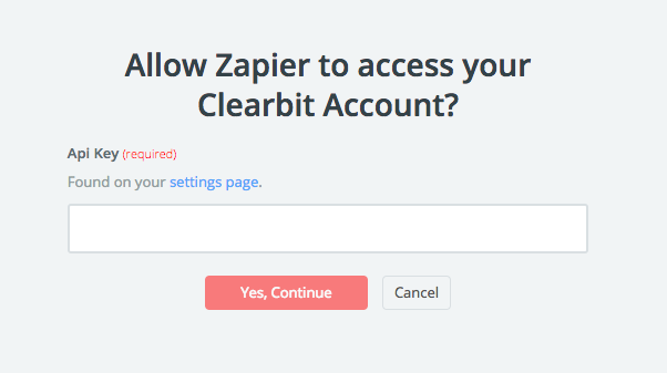 Connect Clearbit and Zapier