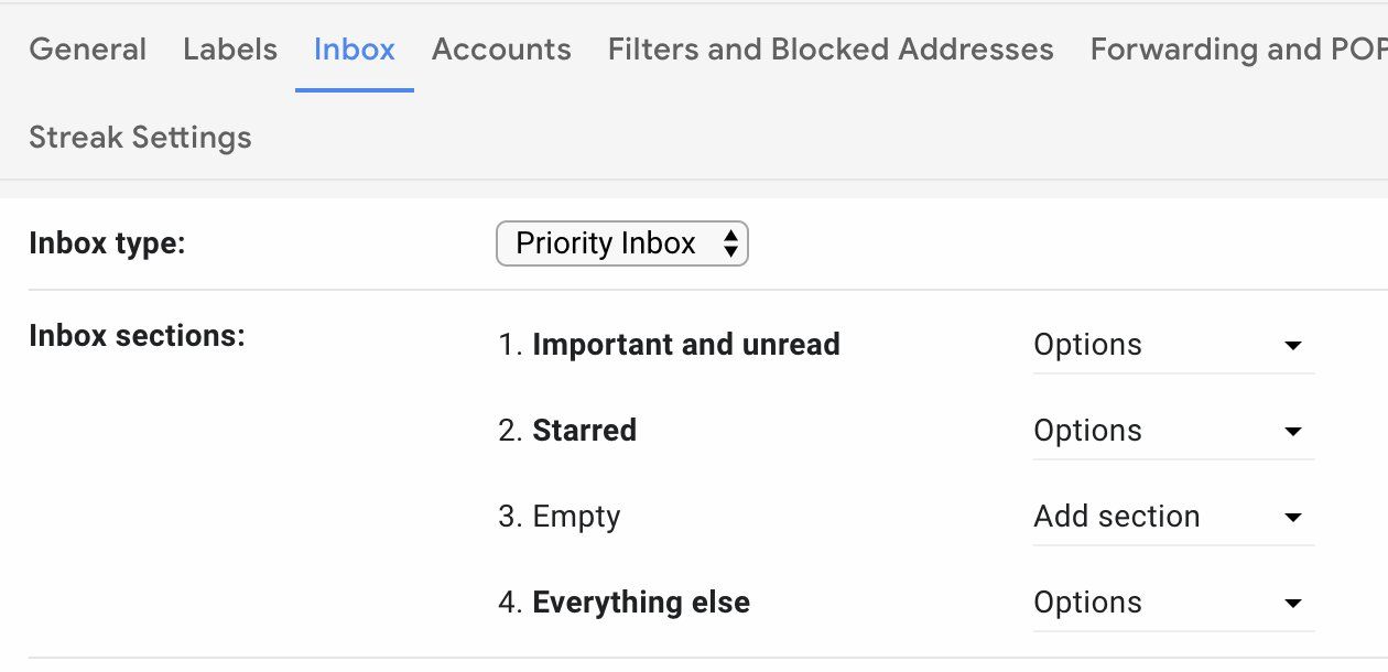 Gmail settings