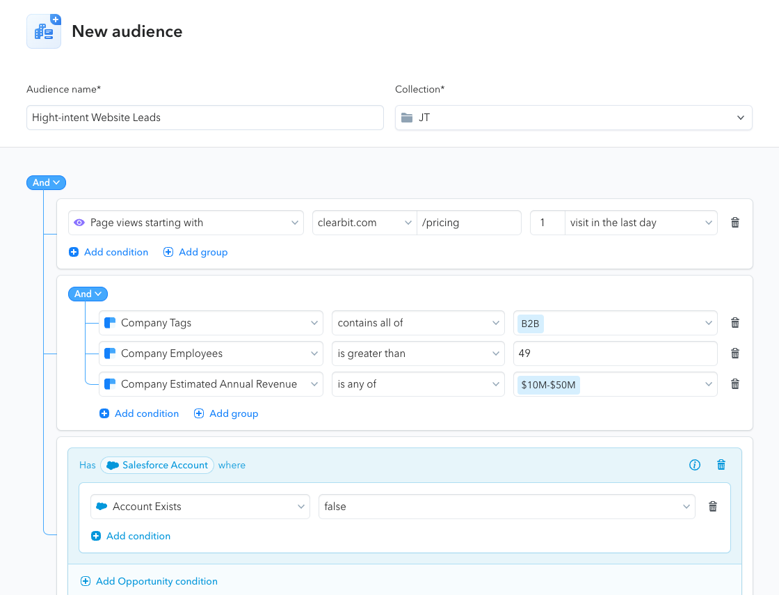 New audience - high intent leads