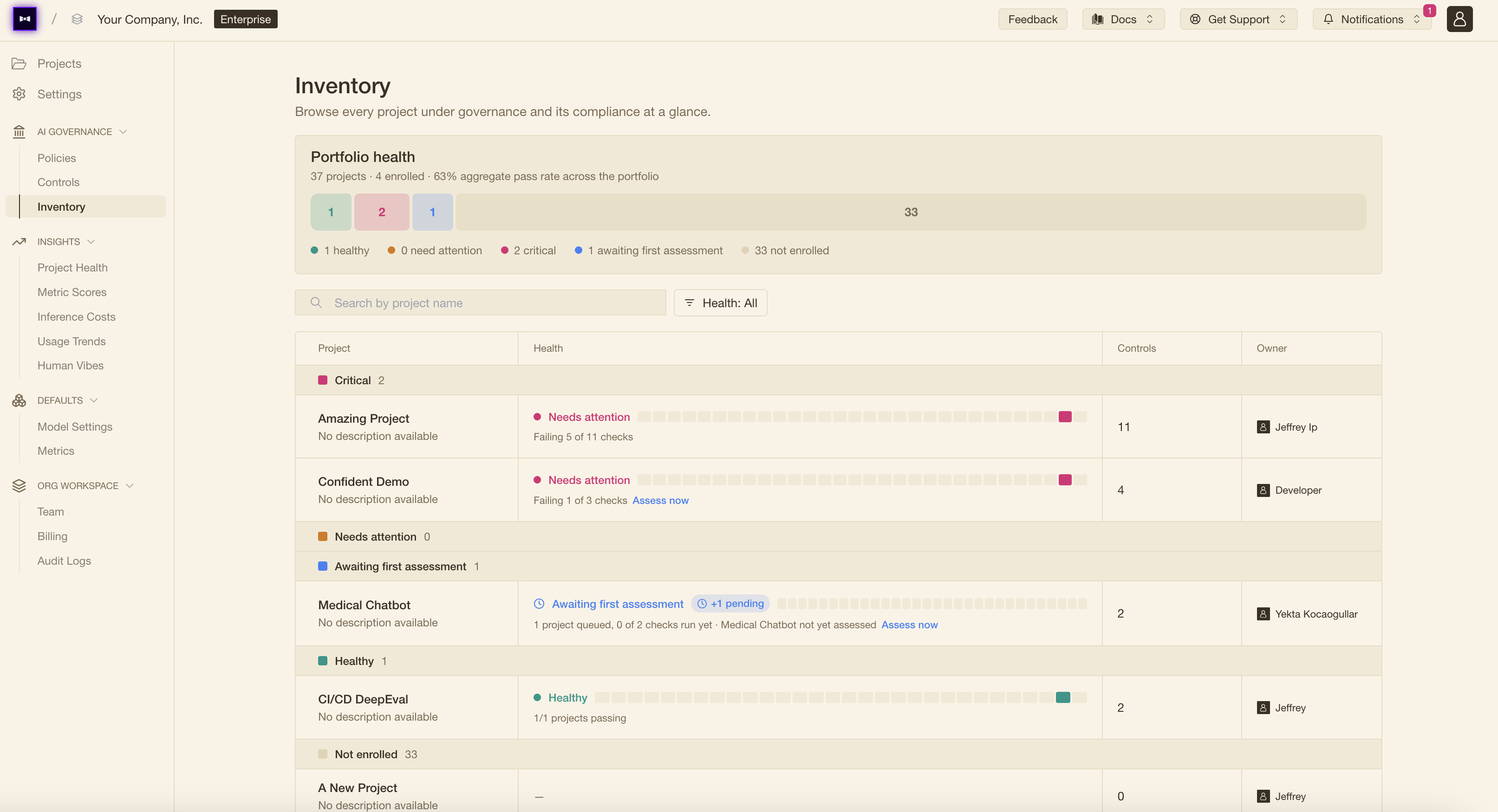 Introducing AI Governance: Standardized evals, policies, and controls