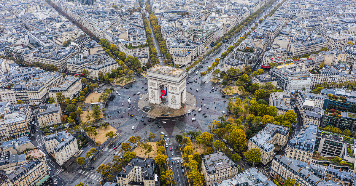 the Arc de Triomphe is one of the most famous monuments in Paris, France.