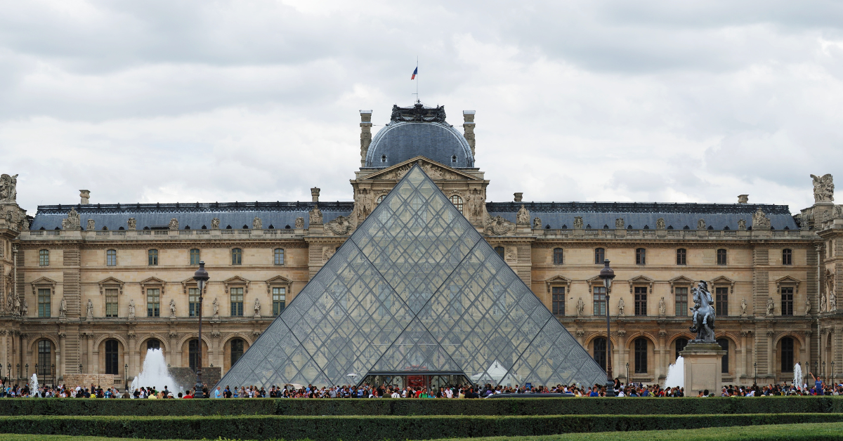 The Louvre’s Cour Napoléon is the main courtyard of the museum, renowned for housing I. M. Pei’s iconic glass pyramid entrance.