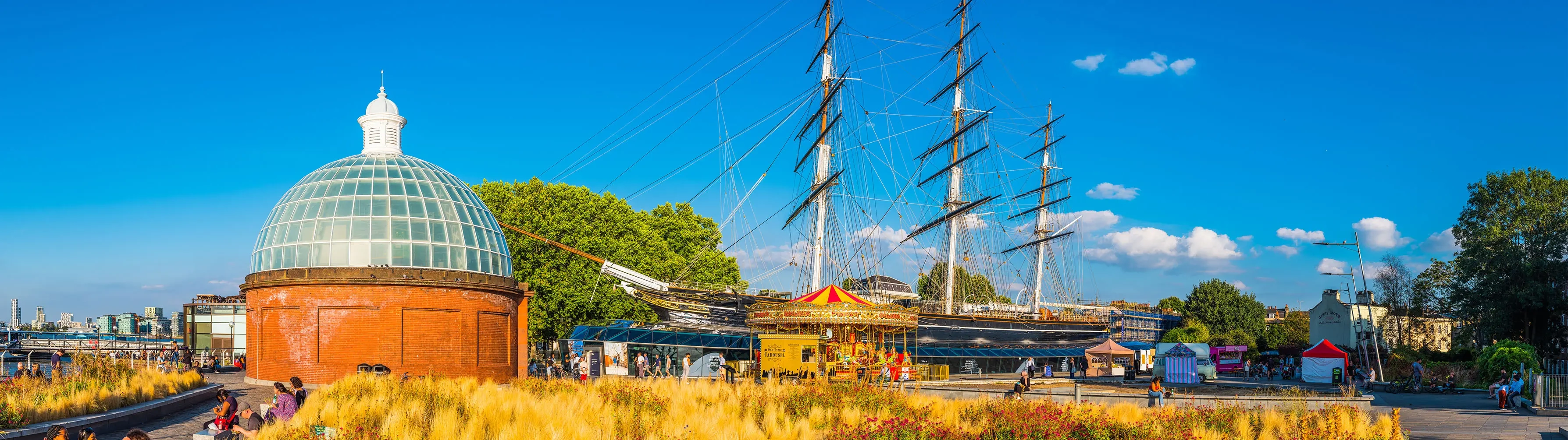 The Cutty Sark boat and museum in London's Greenwich district.