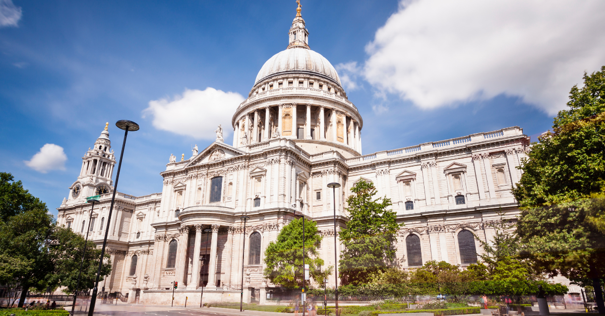 St Paul’s Cathedral is a huge Anglican cathedral in the City of London, across the river from the South Bank.