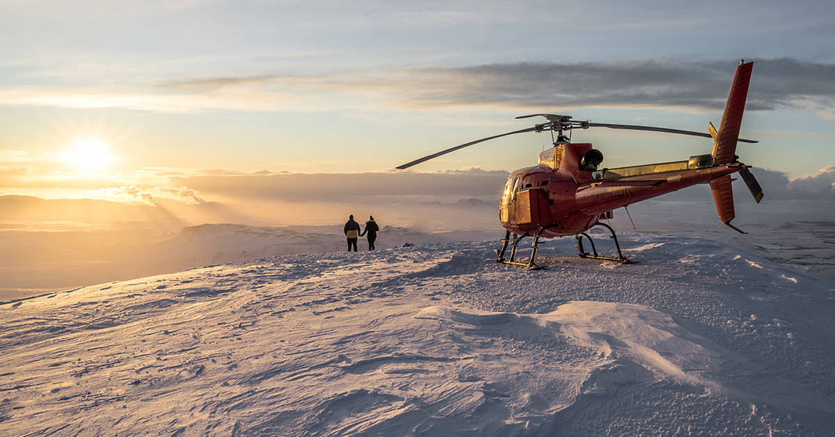<figcaption>Take in the magnificent view of Iceland's capital. <em>Image credit: Oliver Degener/Norðurflug Helicopter Tours</em></figcaption>