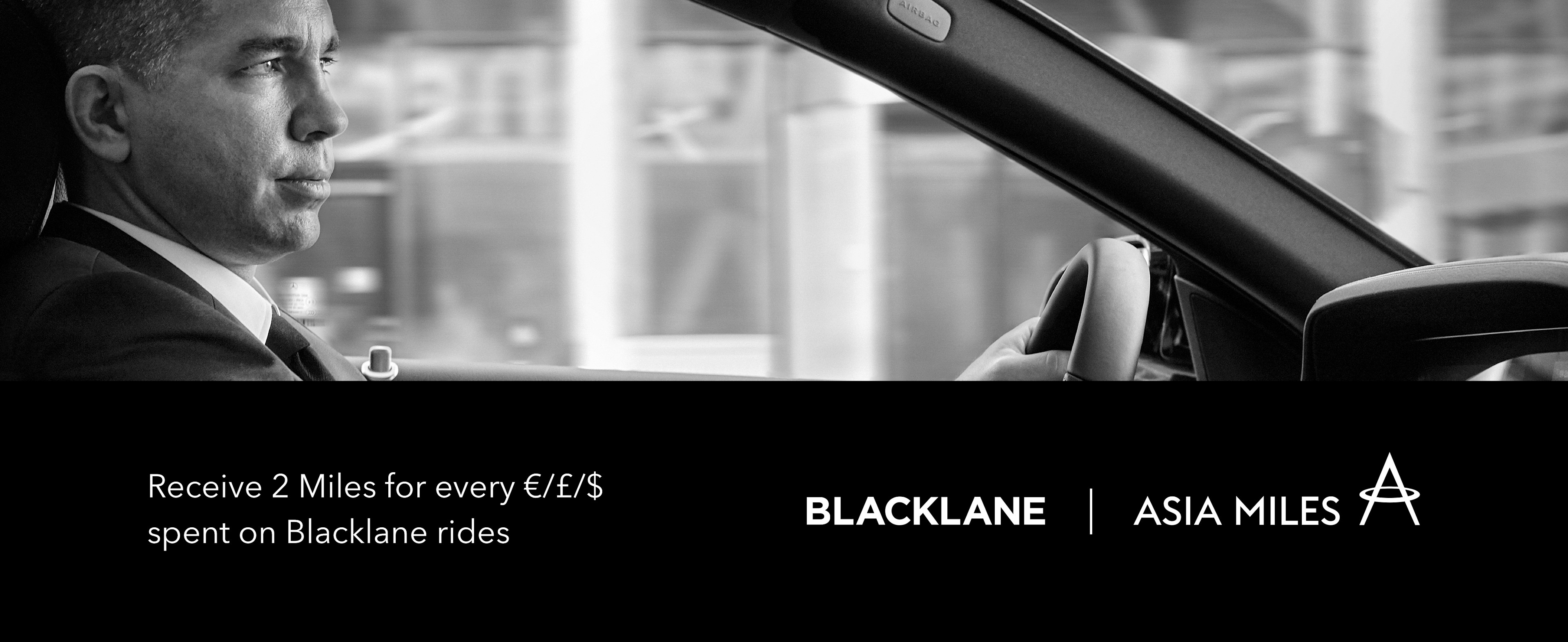 Receive 2 Asia Miles for every dollar spent on Blacklane rides.