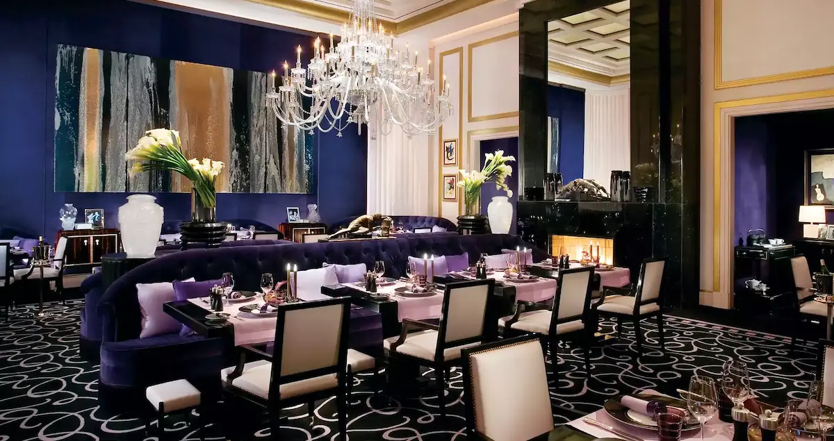 Shot of the dining room at the Joel Robuchon restaurant in the MGM Grand in Las Vegas.