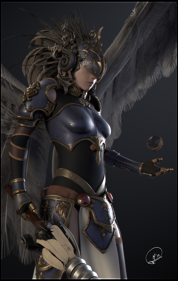 maya制作女武神:盔甲,羽毛,材料