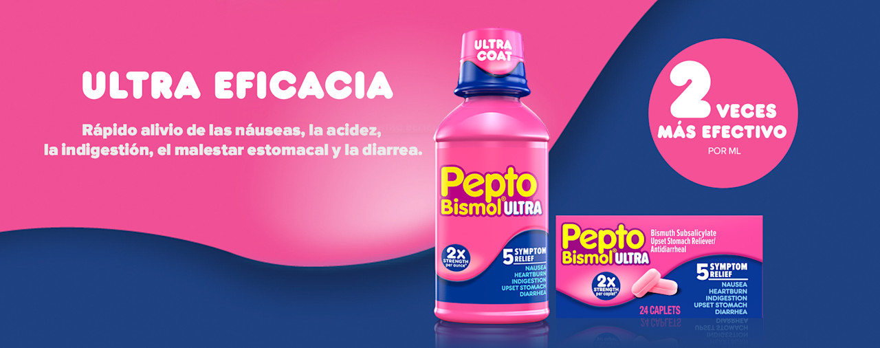 Rápido alivio de las náuseas, la acidez, la indigestión, el malestar estomacal y la diarrea. Ultra strength