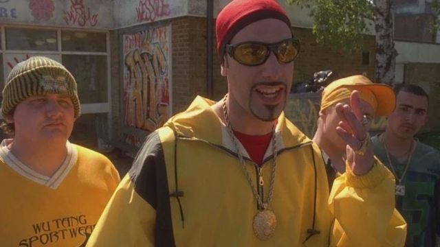 Way broke into cinema with "Dangerous Dave" alongside Sacha Baron Cohen. Image credit: Universal Pictures.