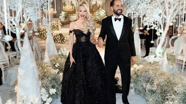 Co-star, Christine Quinn, got married wearing a sparkly black wedding gown designed by Galia Lahav. Image credit: Hello!