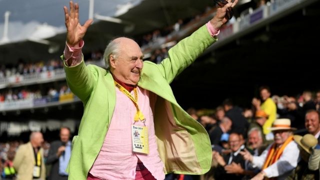 The flamboyant Henry Blofeld. Image credit: Gareth Copley/Getty Images.