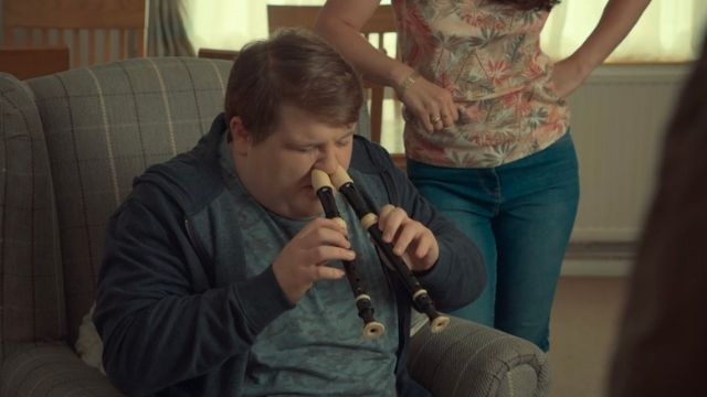 James can play recorders with his nose... Image credit: Netflix.