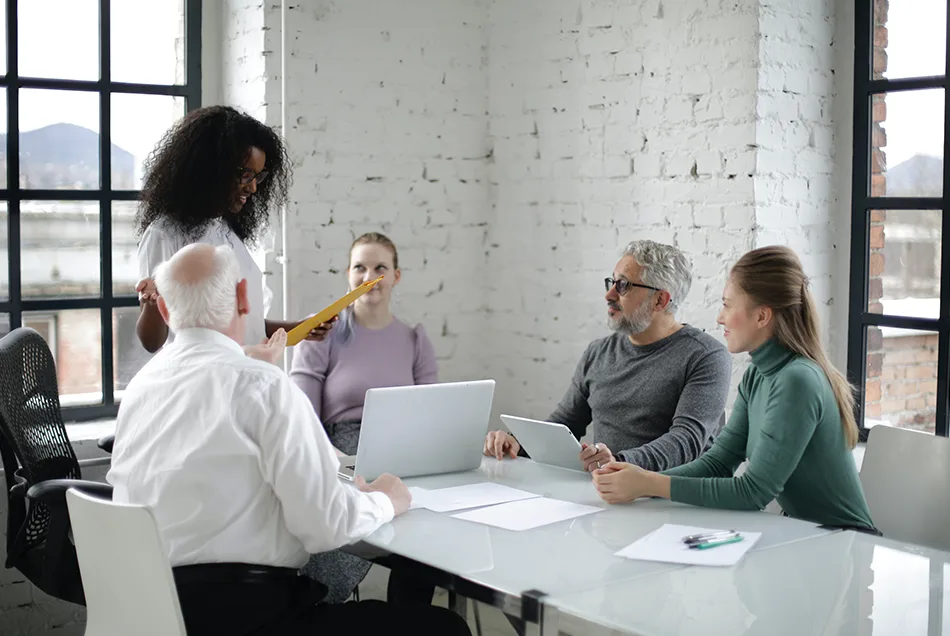 Group meeting with presenter