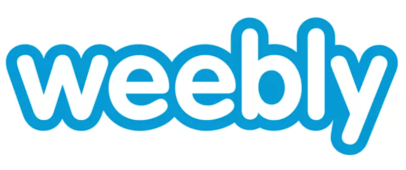 Weebly ecris en bleu clair sur fond blanc