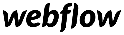 Webflow written in black on a white background