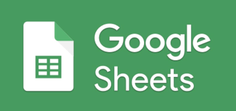 Google Sheets written in white on a green background with a blank page next to it with a green window.