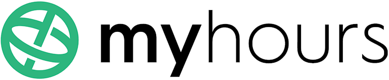 Myhours ecris en noir sur fond blanc