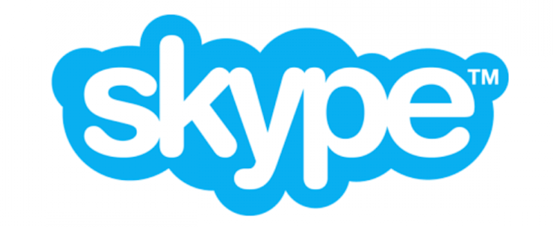 Skype ecris en blanc dans un nuage bleu