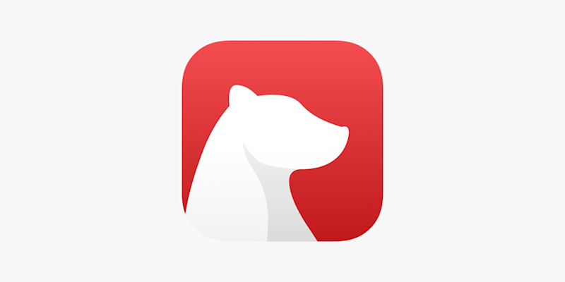 Carre rouge ou l'on voit un ours blanc à l'interieur