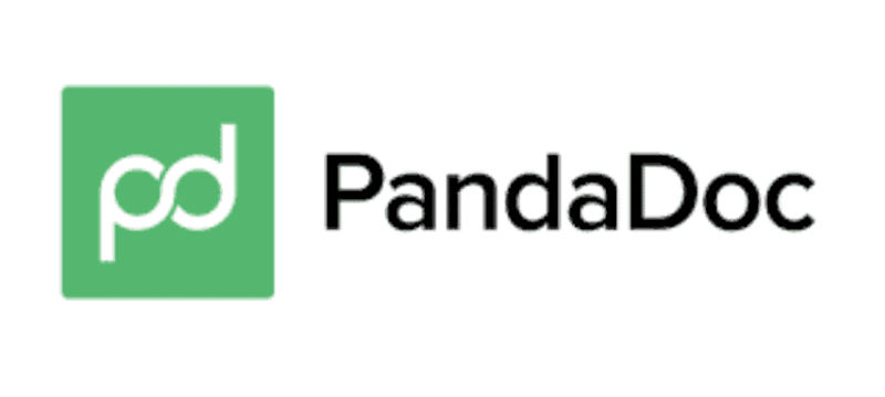 Panda Doc is written in black on a white background with a green square containing an intertwined P and D next to it.