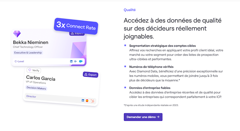 Capture d'ecran du site de Cognism annoncant l'extension