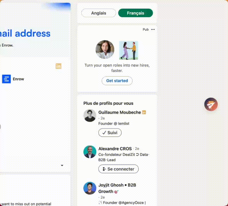Extension Google Chrome Emelia pour trouver le numéro de téléphone et email nominatif et professionnel de votre prospect