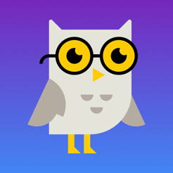 An owl with wattles on a purple background