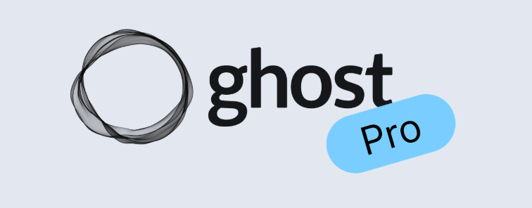 Ghost ecris en noir et dessous PRO dans bulle bleue le tout sur fond gris