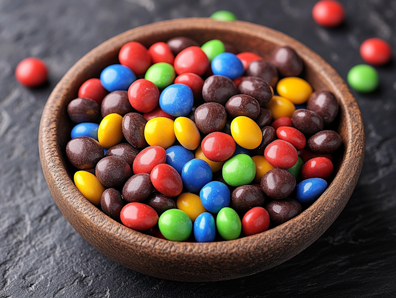 photo d'un bol de M&M's