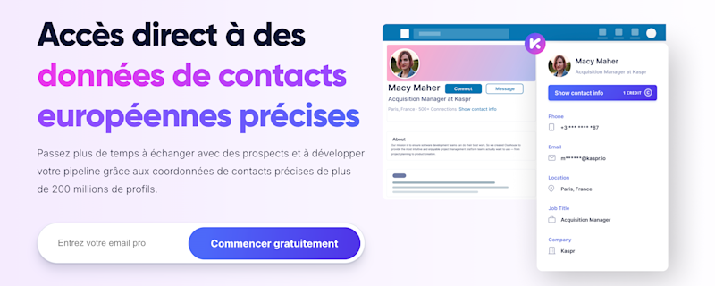 Capture d'ecran annoncant l'extension de Kaspr