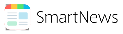 SmartNews ecris en noir sur fond blanc et a cote un logo carre avec des couleurs