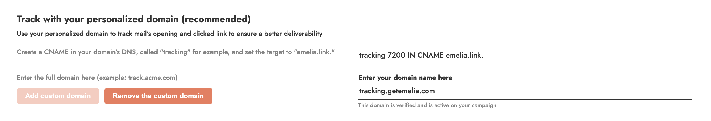 Tracking domain