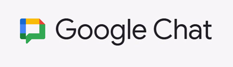 Logo Google et a coté ecris Google chat en noir sur fond blanc