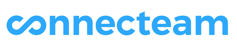 Connecteam written in light blue on a white background