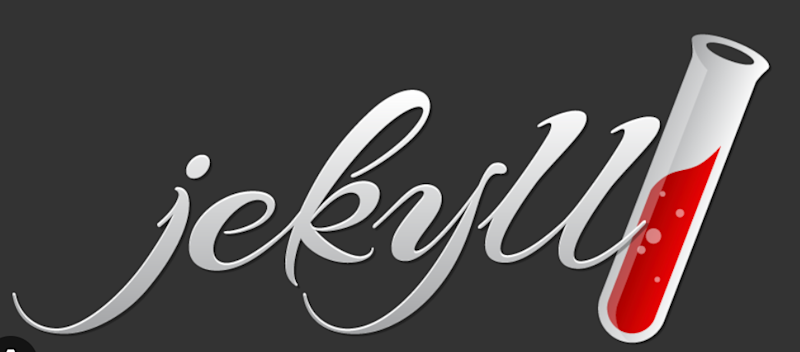Jekyll ecris en gris sur fond noir et a cote une fiolle remplie de liquide rouge