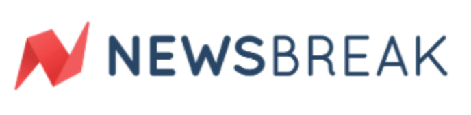 Newsbreak ecris en bleu gris et a cote un logo N en rouge