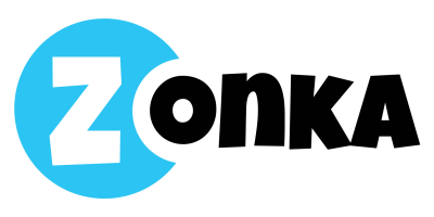 Le Z ecris en blanc dans une bulle bleue et ONKA ecris en noir