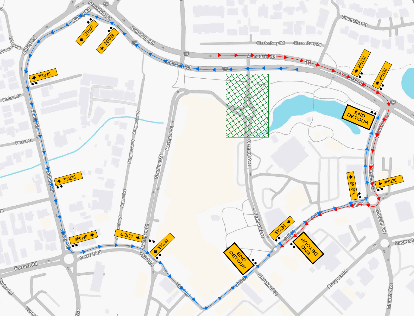 Orchard ave and Neerigen st RaB.png