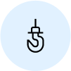 icon of tow hook on blue dot