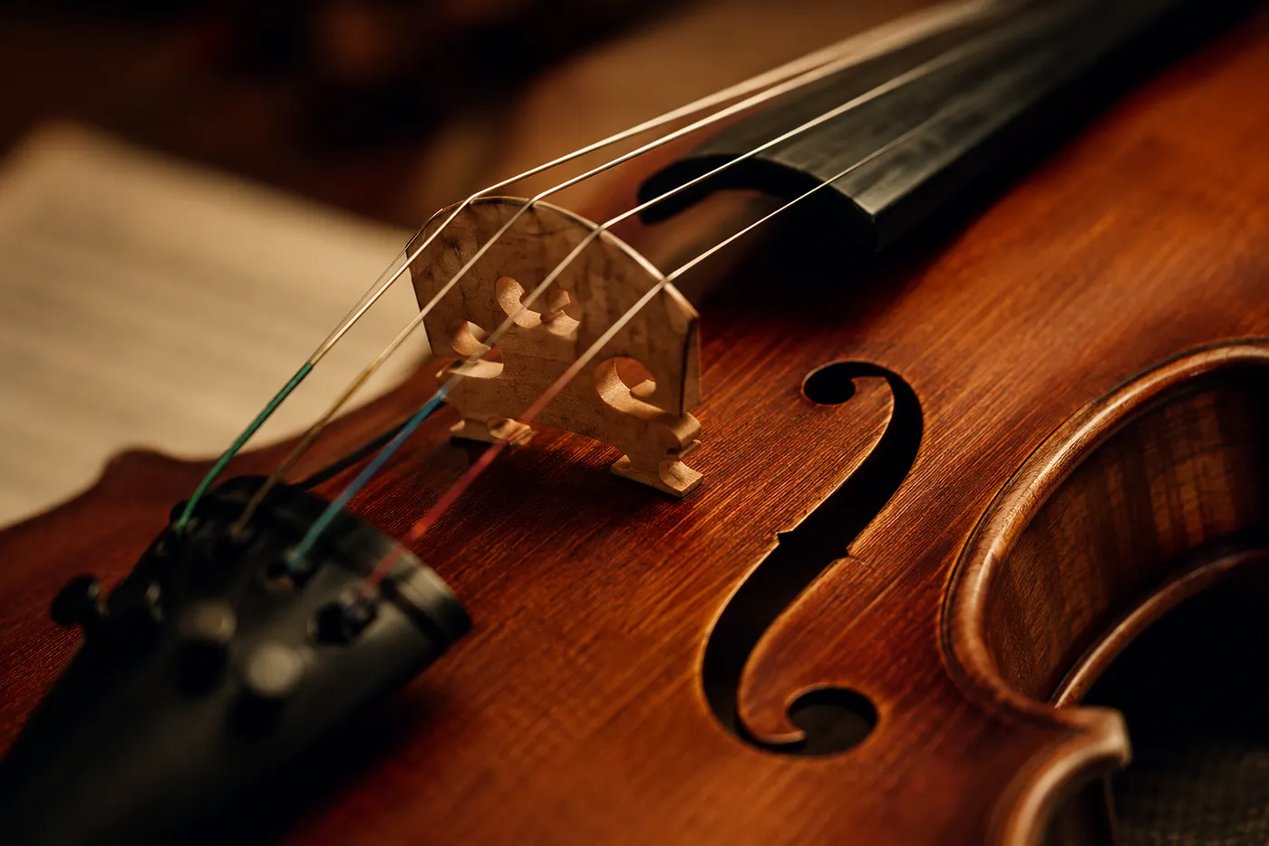 Close up of a violin
