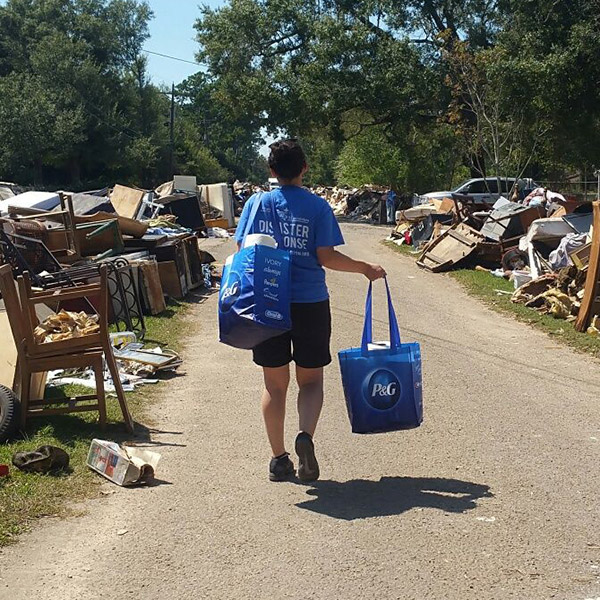 Adult delivering products