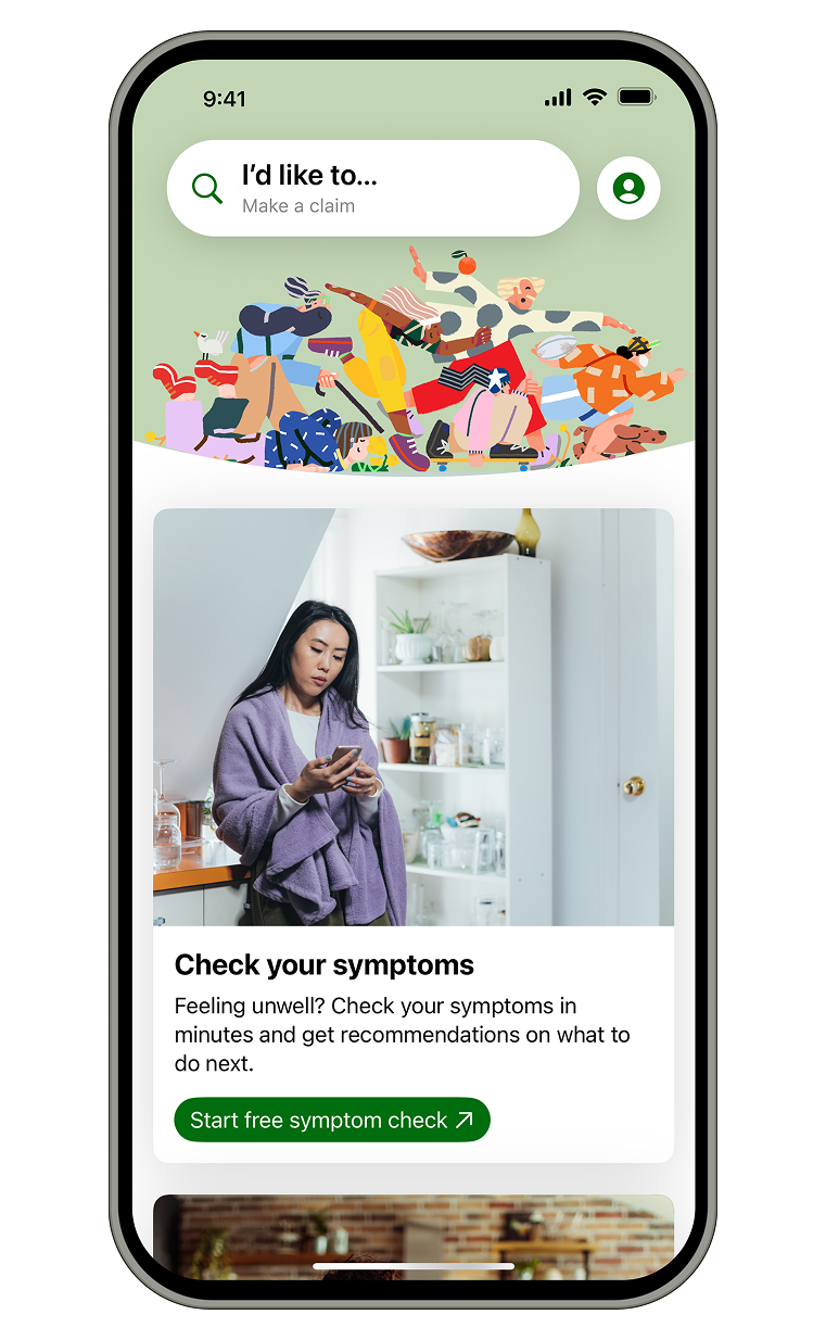 Screenshot of nib App home screen